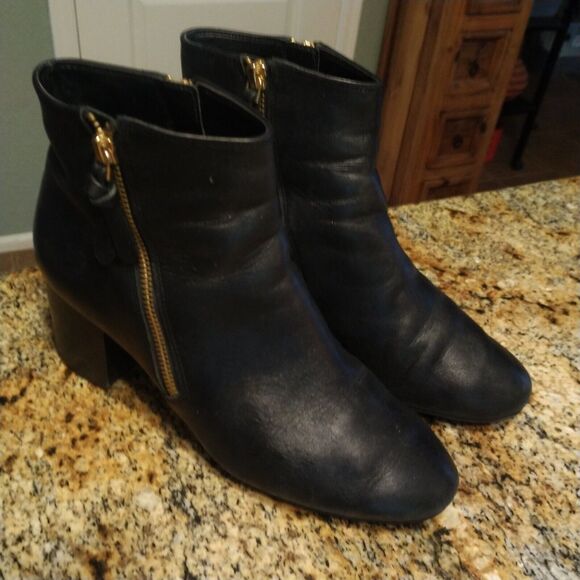 Cole Haan Grand Black Leather Ankle Double Zip Chelsea Booties Boots Size 8.5 B - Picture 6 of 15